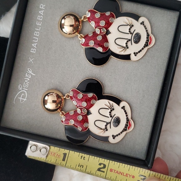 NIB Minnie Mouse Sparkly Drop Earrings Disney x Baublebar - Picture 3 of 6